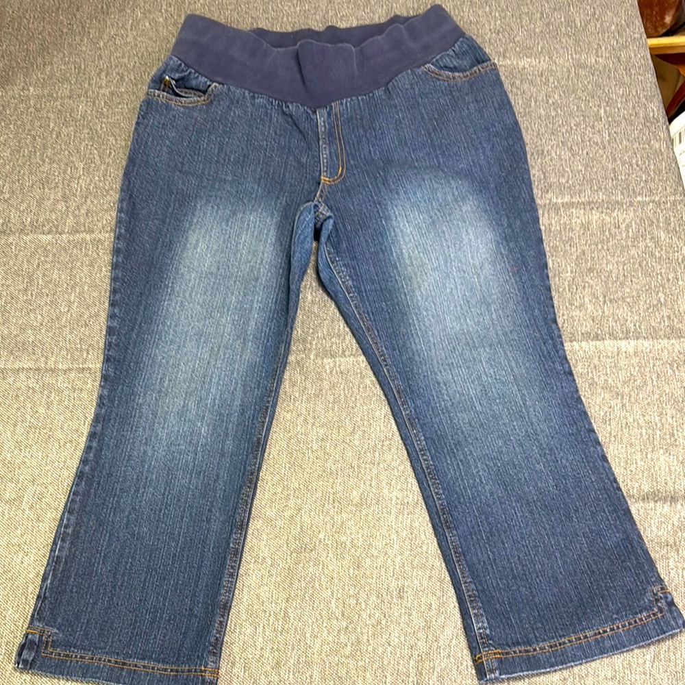 Liz Lange Maternity Blue Wide Leg Ankle Jeans